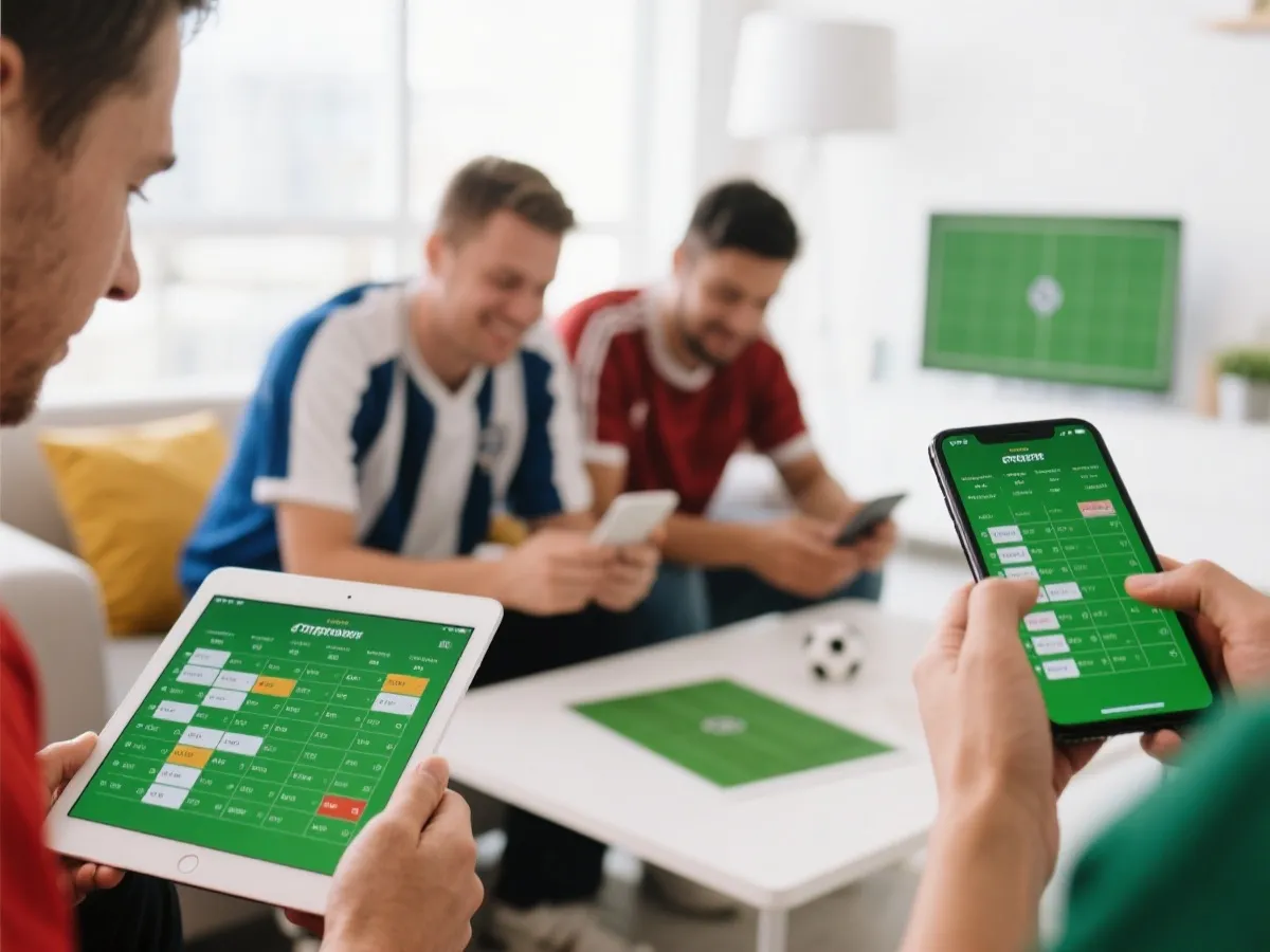 球迷查閱賽程表情境示意